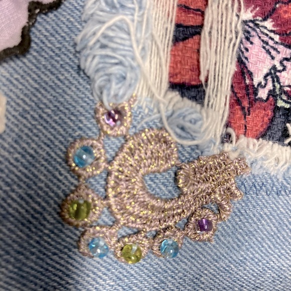 Women’s Distressed/Grunge Embroidered Jeans, Small, Embellished, Handstitched - Picture 9 of 14